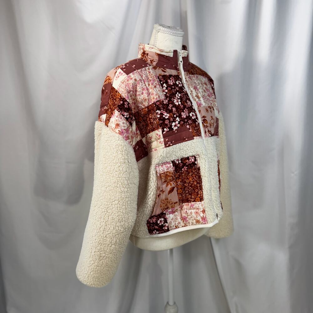 Alter’d State Sherpa Patchwork Jacket Medium NWT Floral Cottagecore Boho Prairie - Picture 14 of 16